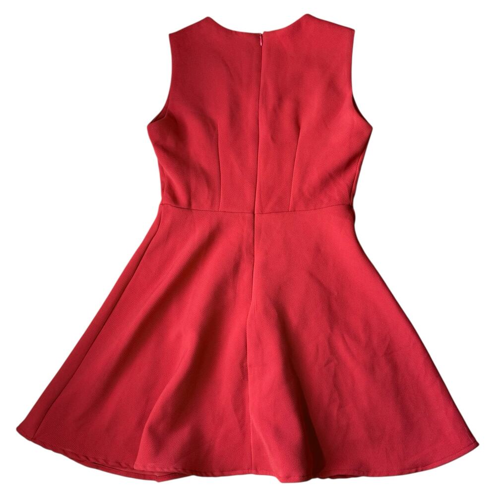 Red Dress Fish Embroidered Fit Flare Size Medium Sequin Japan Asian Daisy Knee - Picture 6 of 8